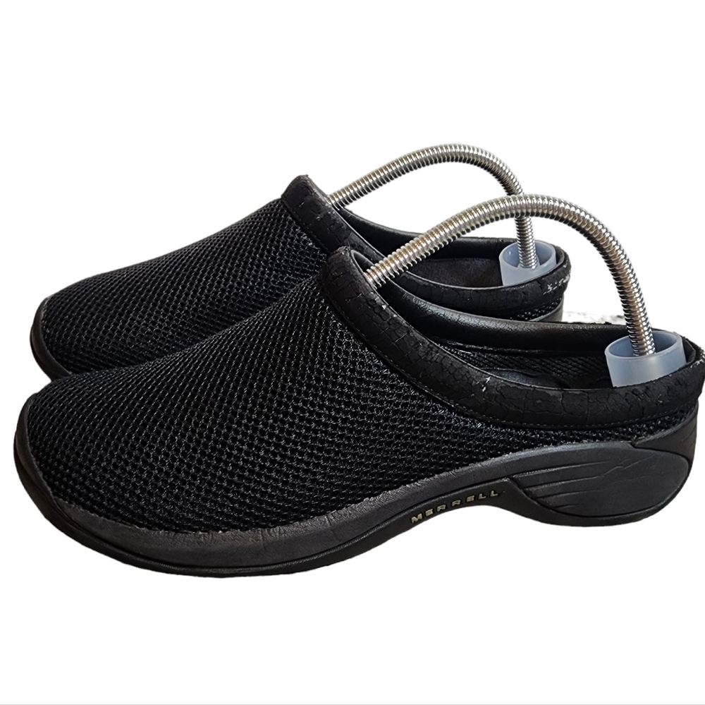 Merrell Encore Breeze 2 black mesh slide on shoes. Women's size 10